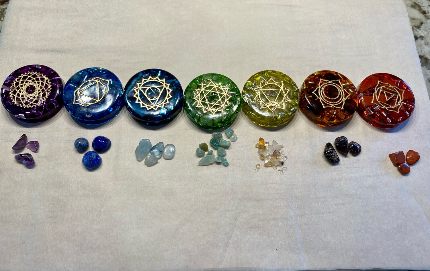Orgonite Chakra Disc Set Of 7