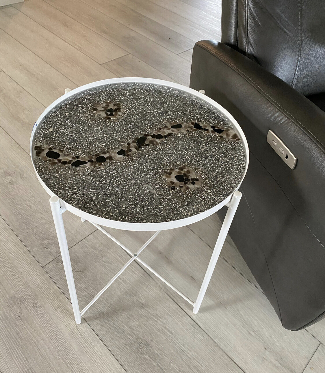 Orgonite Tray Table, Tourmaline Smoky Quartz