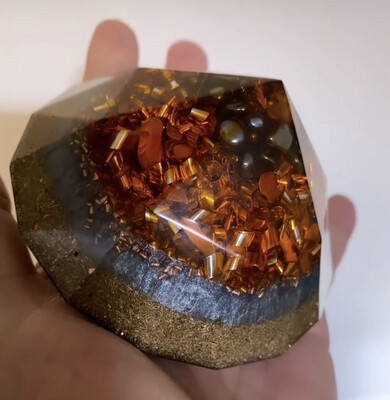 Orgonite Gem Shaped Pyramid Orange Orgonite Gem Shaped Pyramid Orange