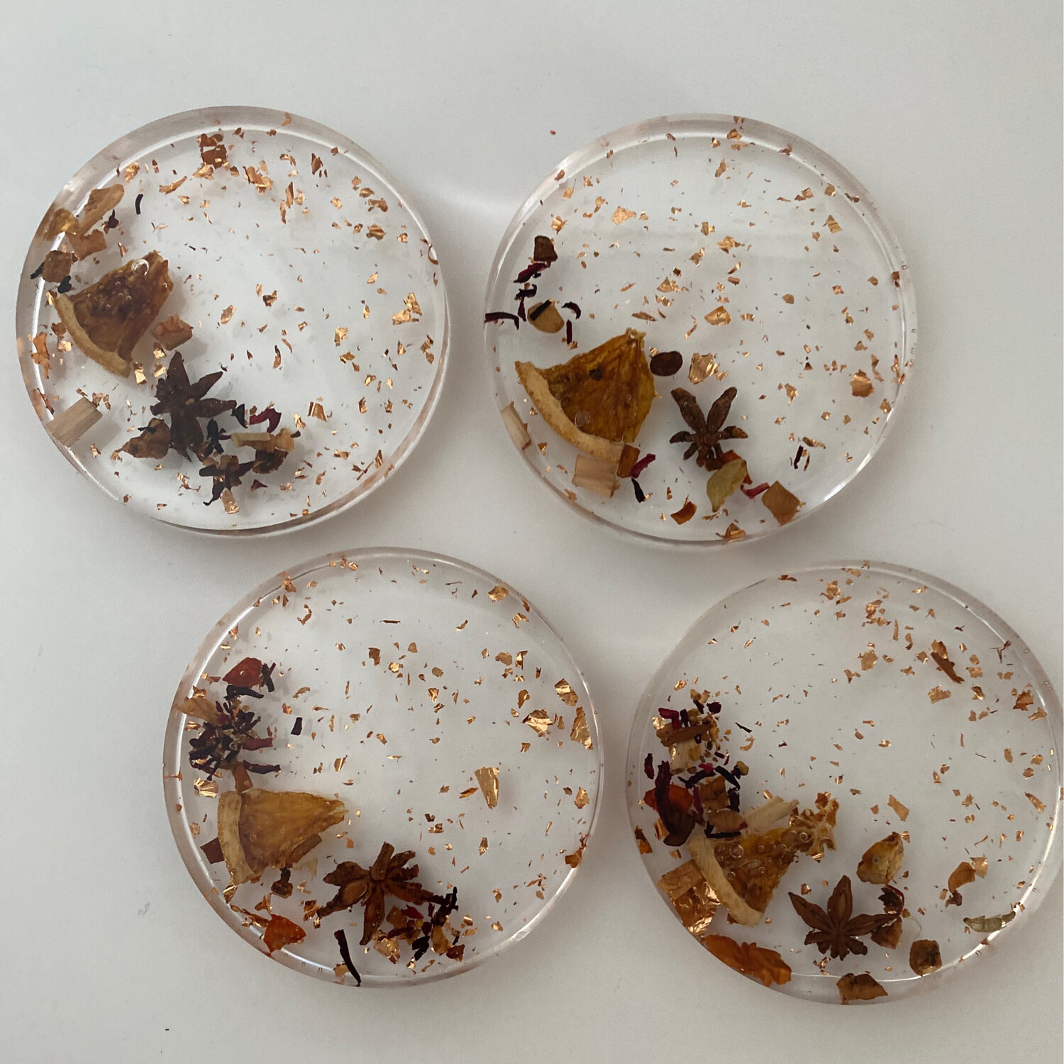 Coasters Tea Leaves N Rose Gold Flakes