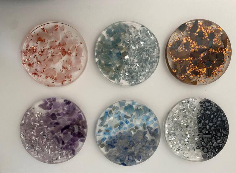 Gemstone Coasters W Genuine Gemstones (see Options)