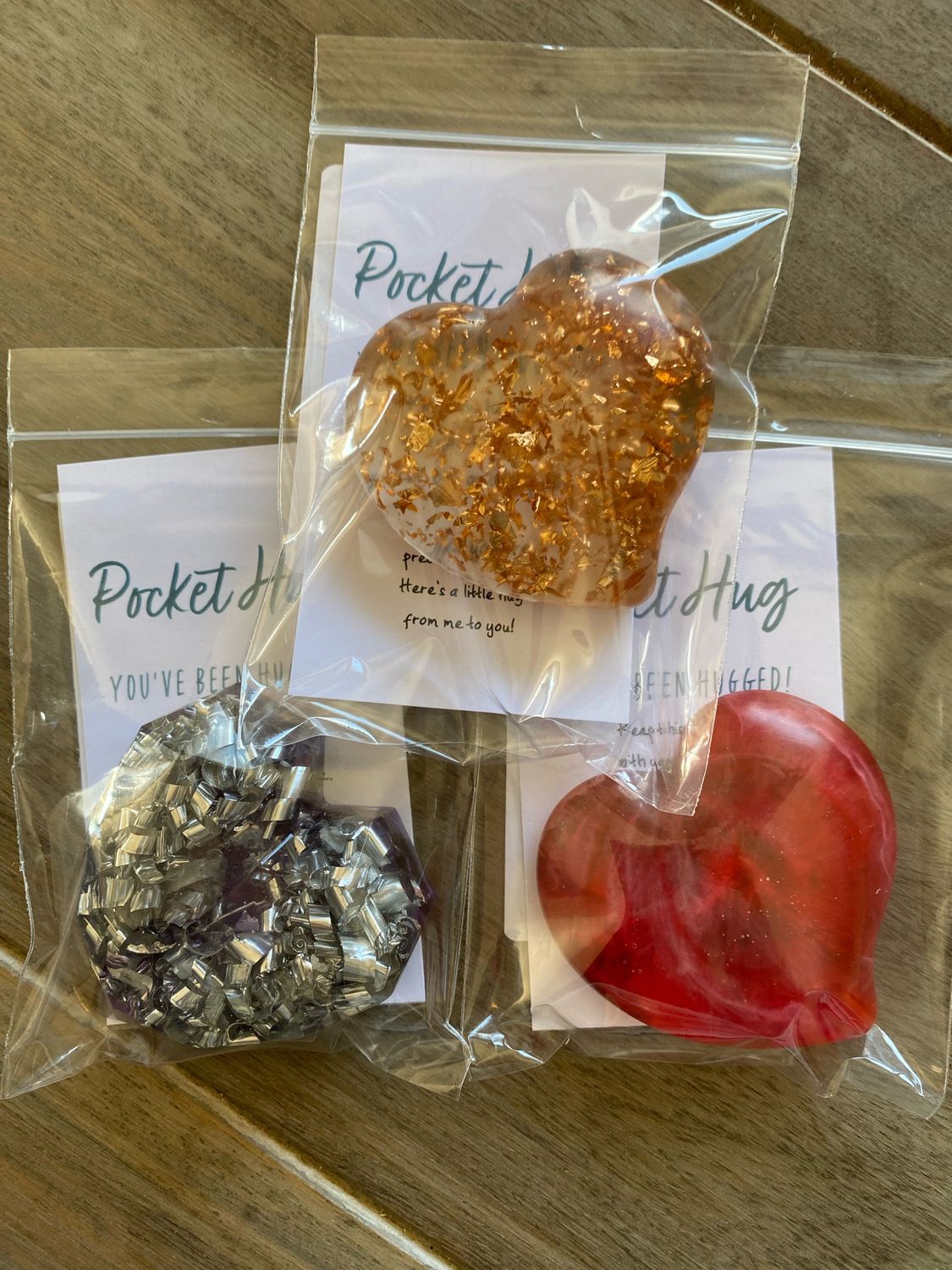 Pocket Hugs, 2.25” (5.7cm) Md Puffy Heart Style, Various Colours