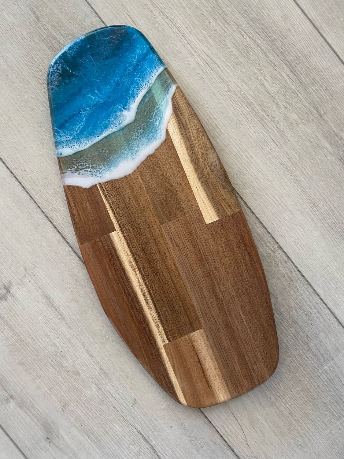 Charcuterie Server Ocean Beach Wave Style, On Mango Wood