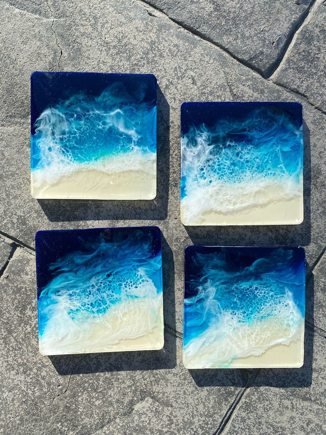 Coasters, Ocean Beach, Set of 4, 4”w