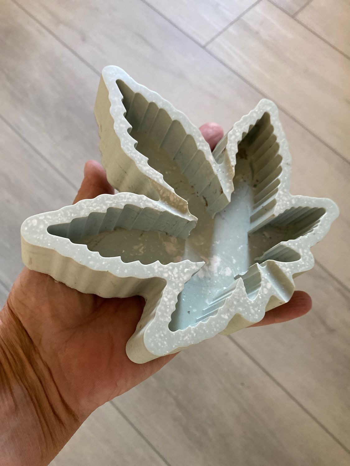 Leaf Tray Cannabis Shape Cement-like