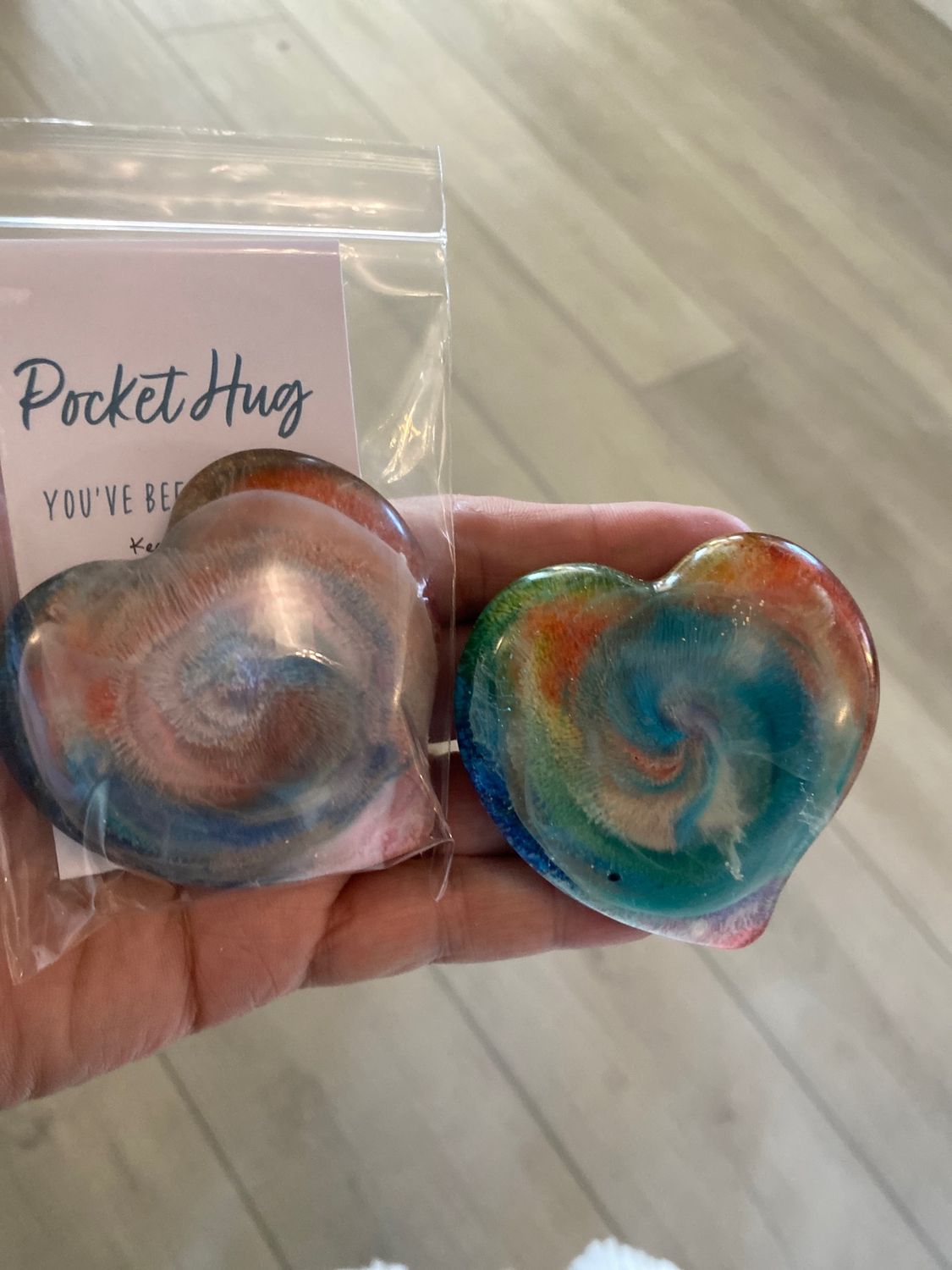 Pocket Hugs, 2.50” (6.35cm) Lg Puffy Heart Style, Various Colours