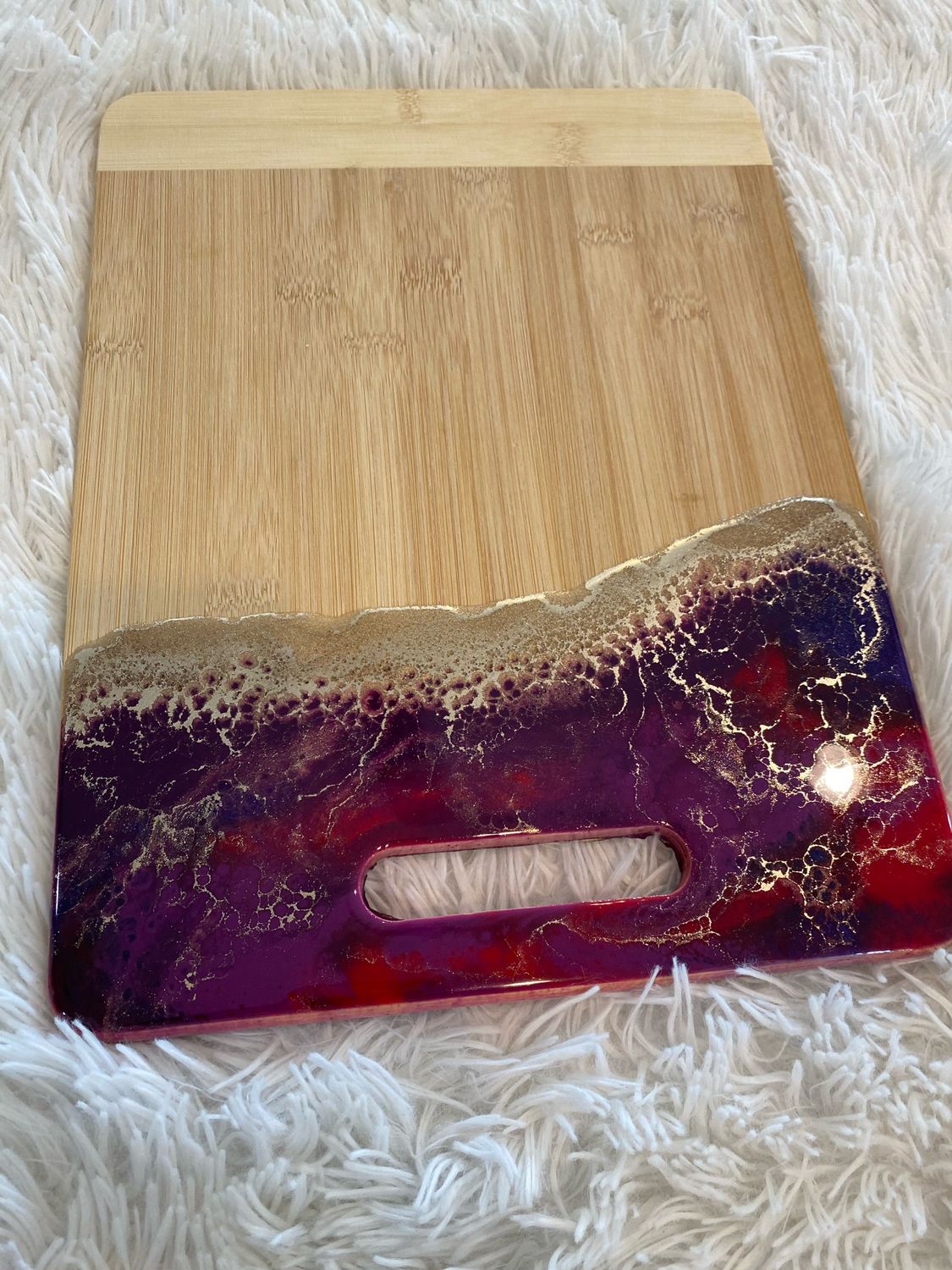 Charcuterie Server Resin Art On Bamboo 13” X 10”