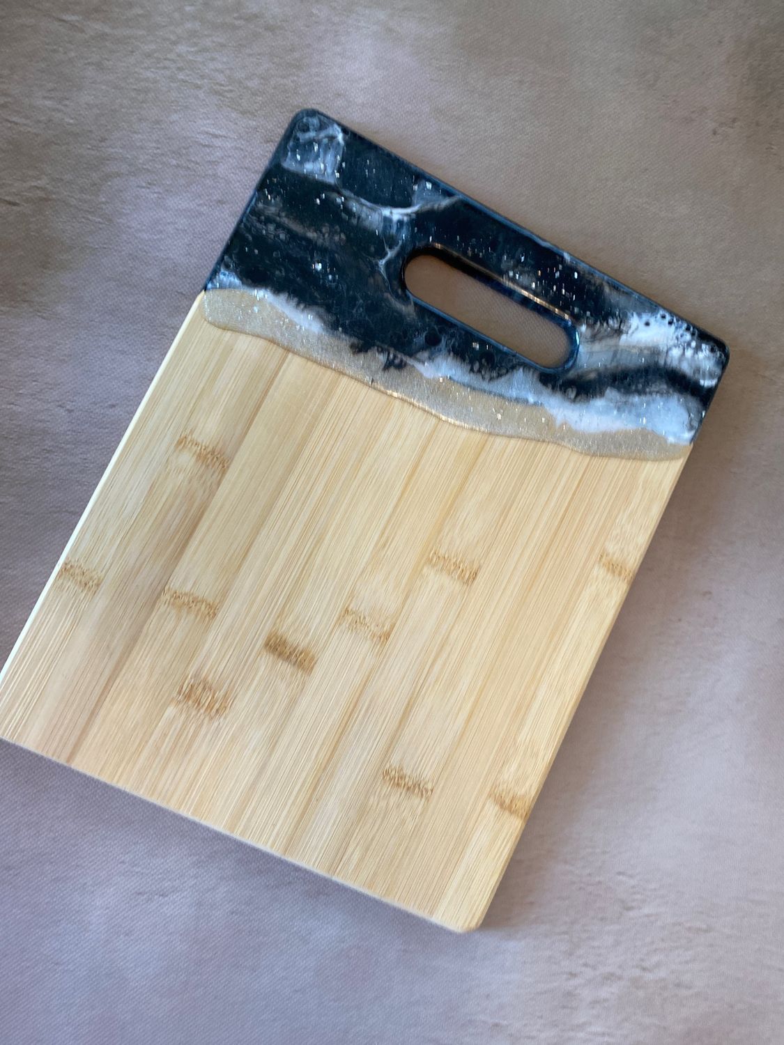 Charcuterie Board Resin Art On Bamboo 11” X 8.5”