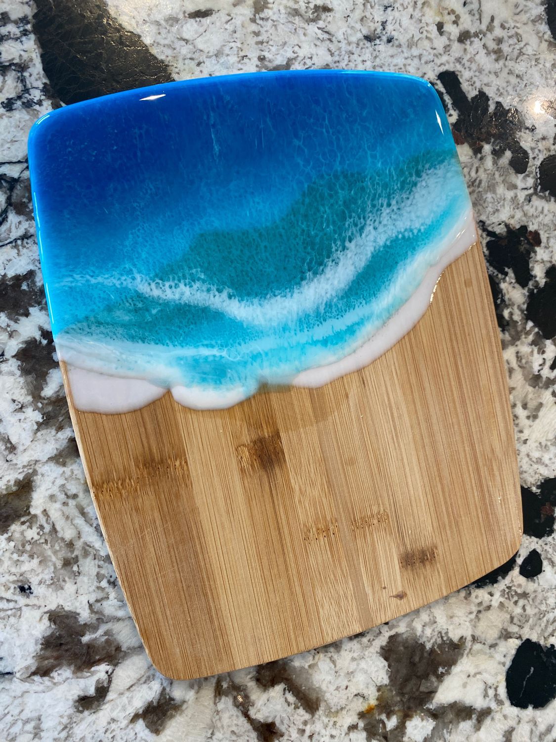 Charcuterie Server Resin Art On Bamboo 10” X 8”