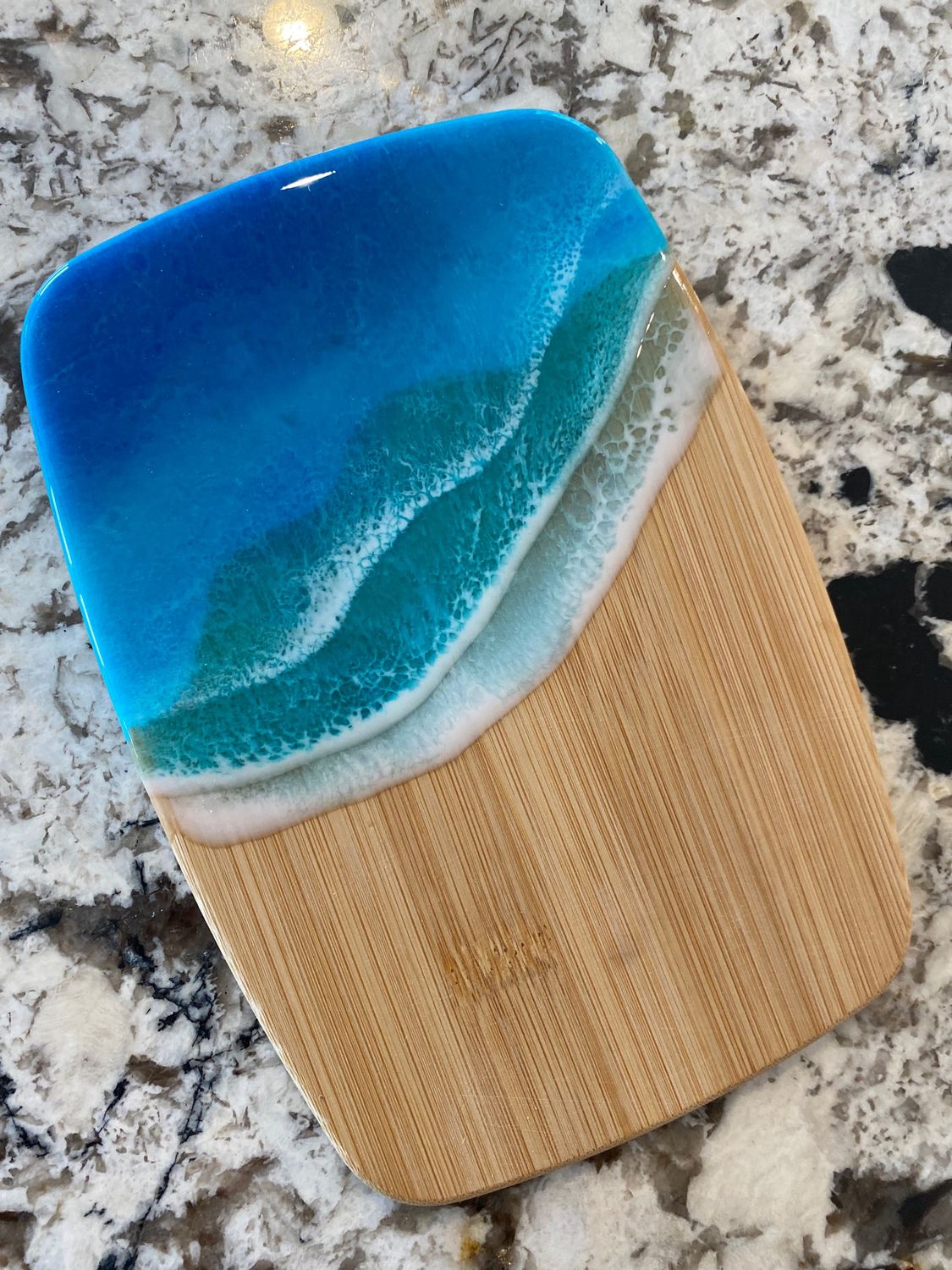 Charcuterie Server Resin Art On Bamboo 8”x 5.5”
