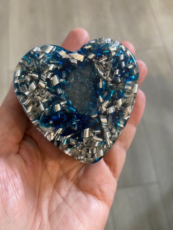 Orgonite Heart (puck/TB) Turquoise Blue