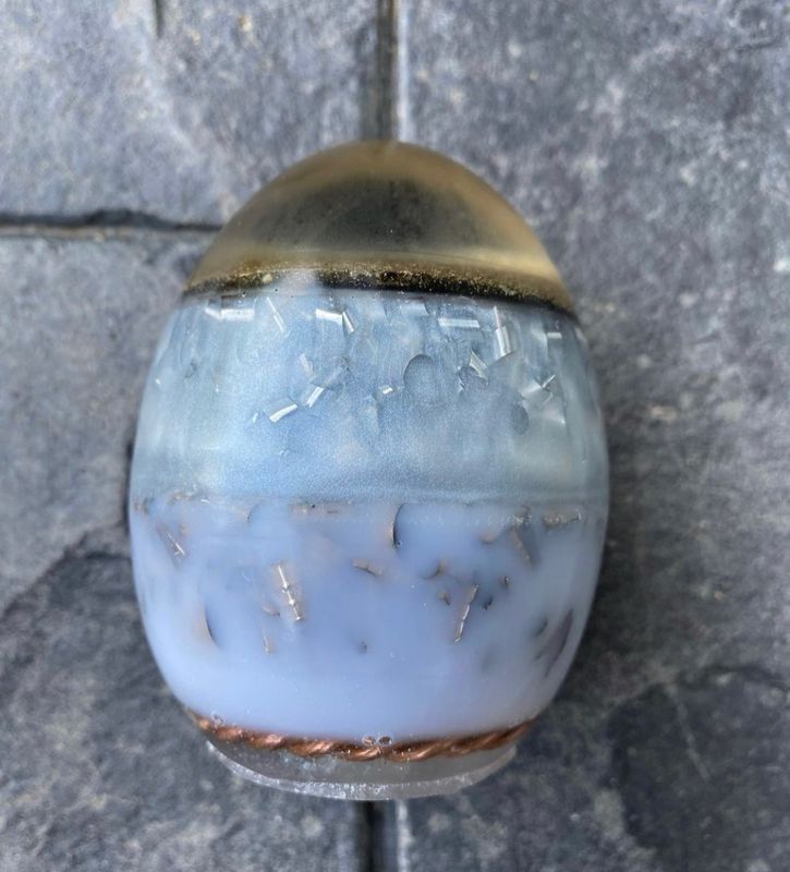 Orgonite Egg Shape White Gold