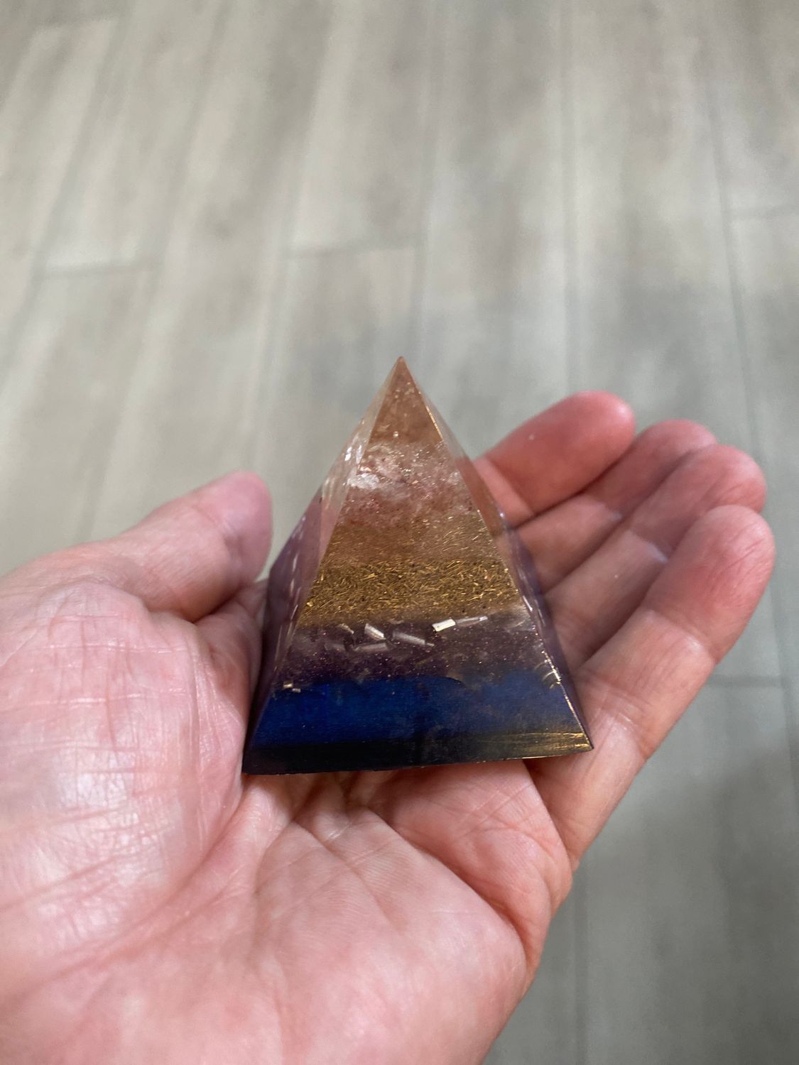 Orgonite pyramid Small, 2.2” purple blue