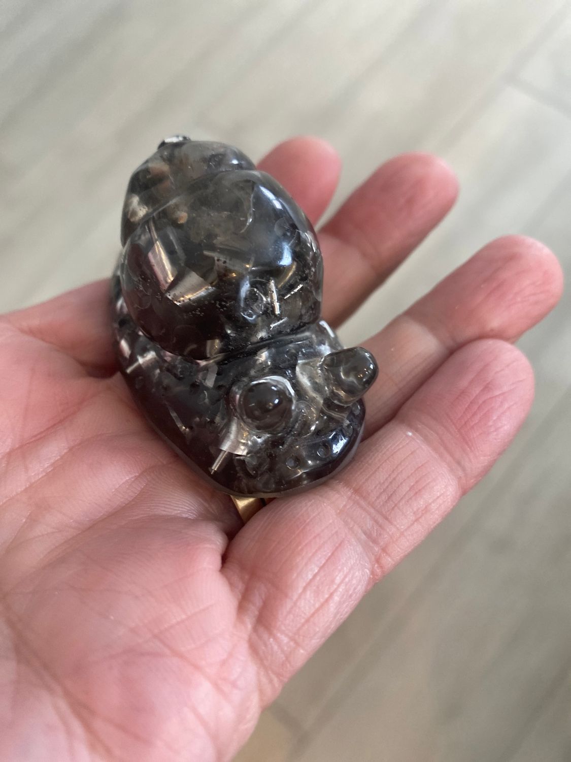 Orgonite Snail, Black, 2.5”w