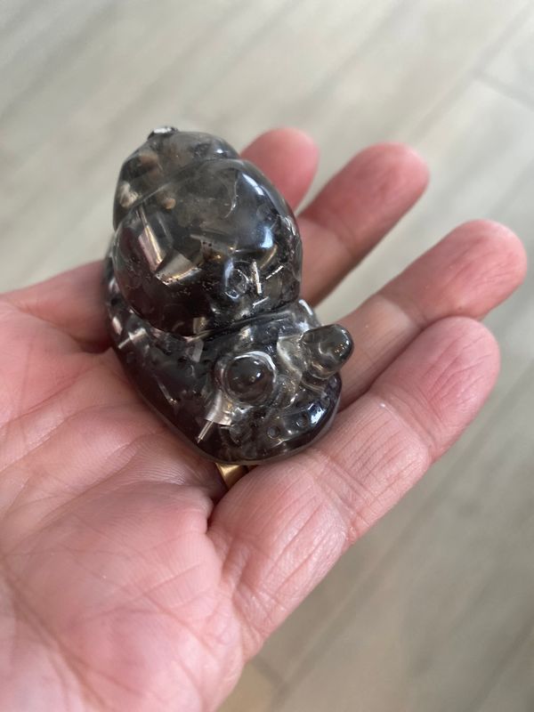 Orgonite Snail, Black, 2.5”w