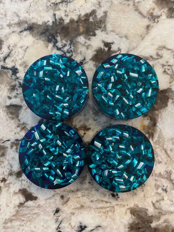 Orgonite TB Mini Puck Teal & Blue, 1.75”w Orgonite TB Mini Puck Teal & Blue, 1.75”w