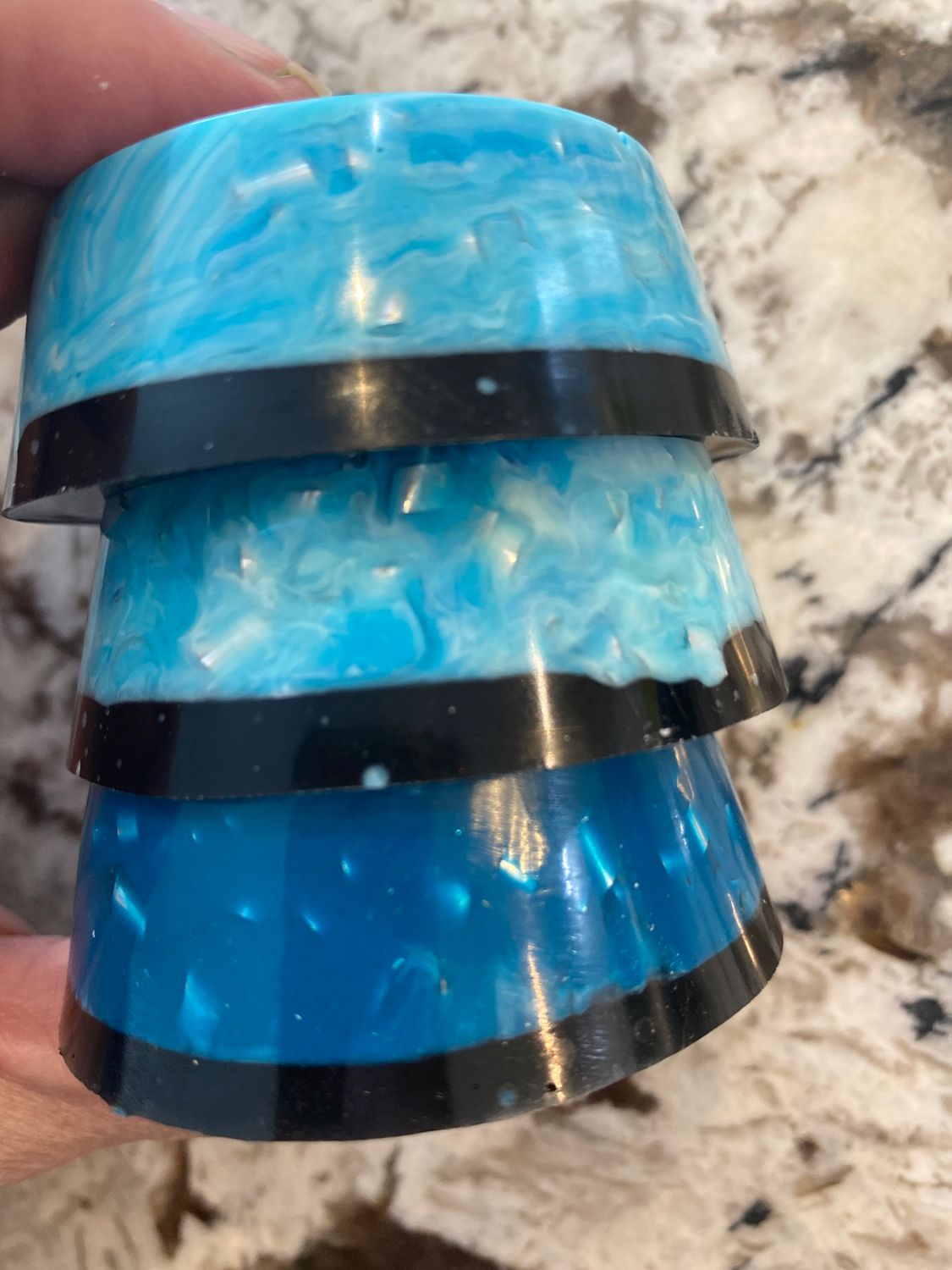 Orgonite Puck /TB’s, Teal, Or Lt Blue, 2.5”w