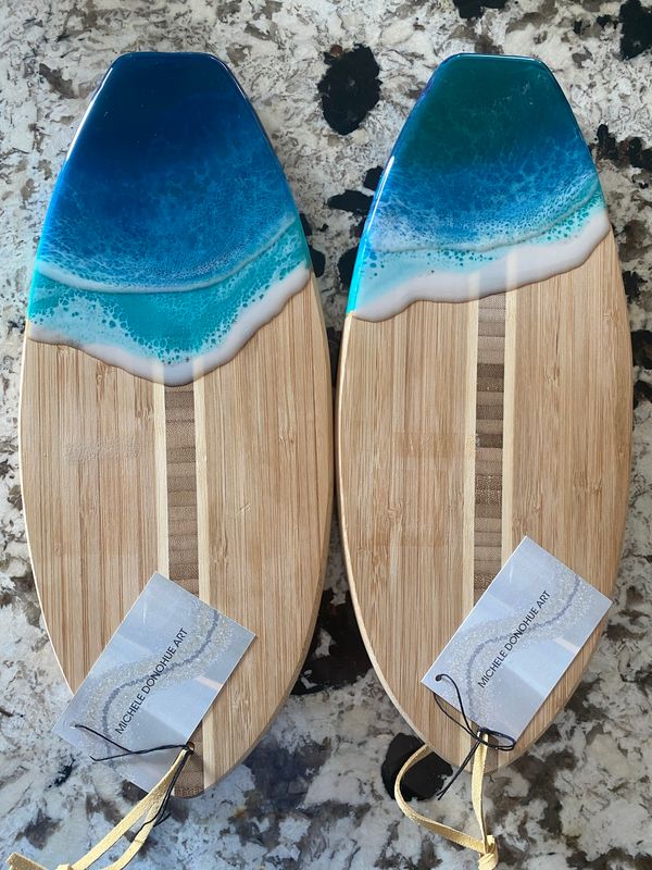 Charcuterie Server, 14.5” X 6” Surfboard Shape Bamboo