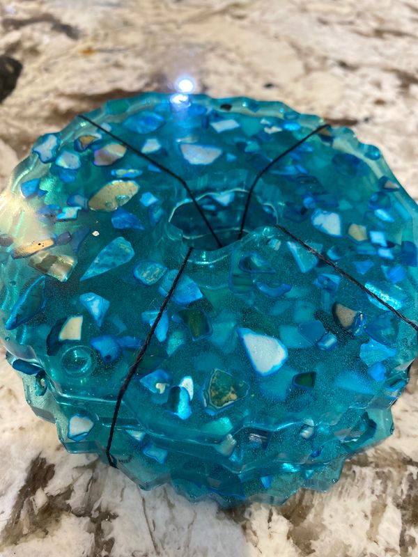 Coasters, Lg Round Agate Shape, 5”