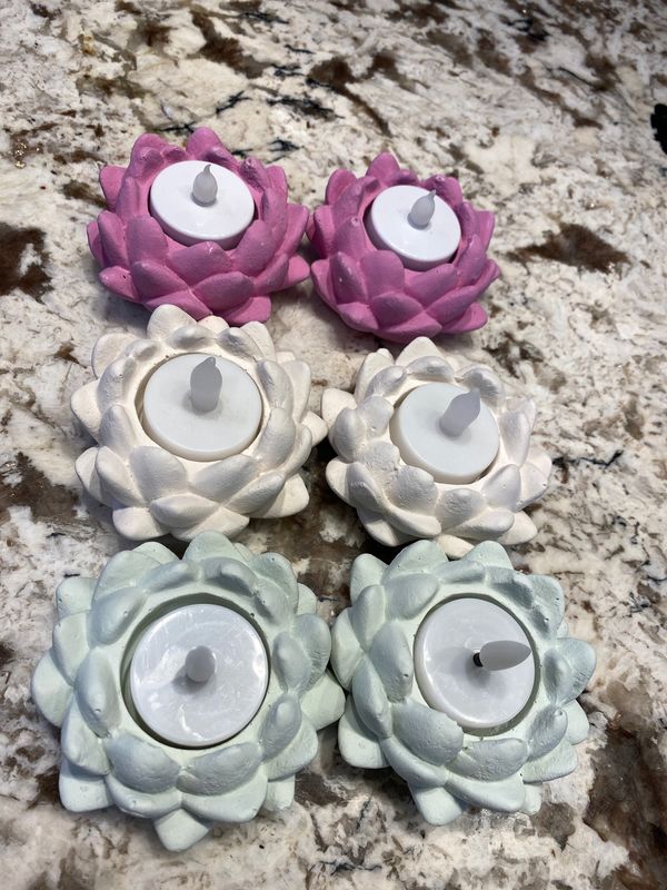 Orgonite Candle Holder, Lotus