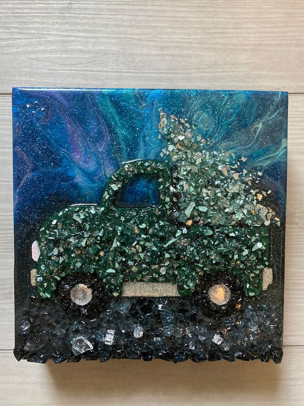 Christmas Truck Dancing Northern Lights 2