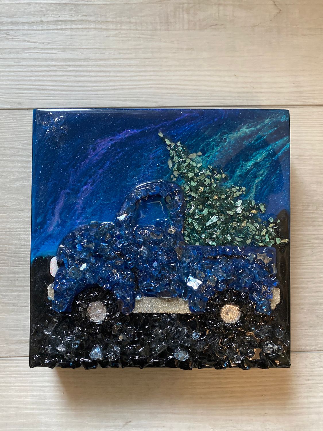 Christmas Truck Northern Lights 1, 8x8 X 1.5”