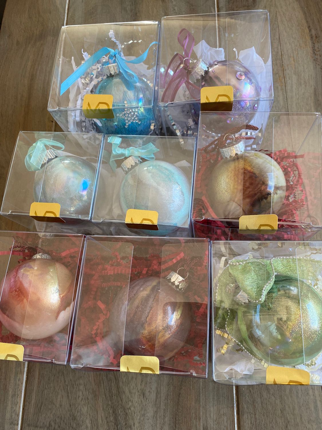 Ornaments, Alcohol Ink Baubles 2” (Glass Ornament)