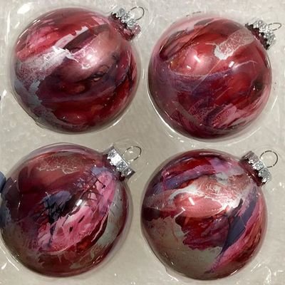 Ornaments Alcohol Ink Baubles (3 1/2" Glass)