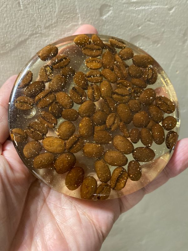 Coasters Coffee Beans N Rose Gold Sparkle Set of 4