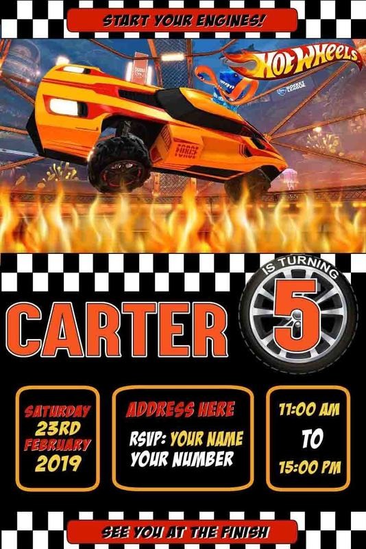 Hot Wheels Birthday Invitation