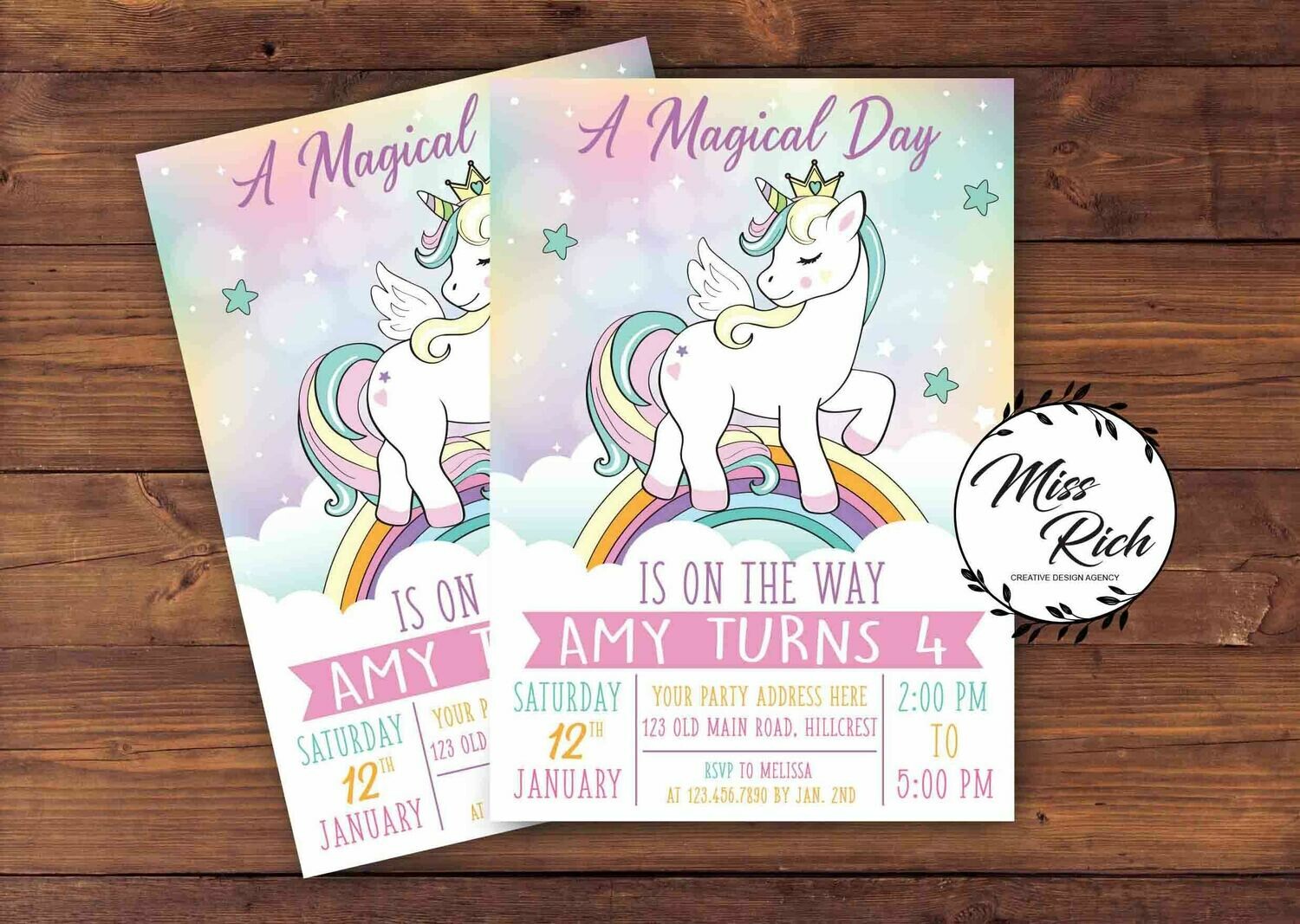 UNICORN BIRTHDAY INVITATION