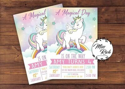 UNICORN BIRTHDAY INVITATION