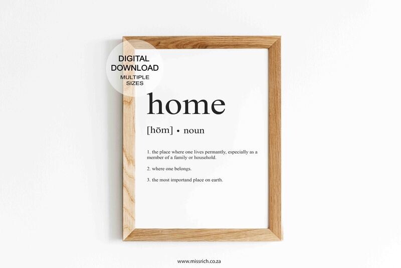 HOME - DICTIONARY PRINTABLE