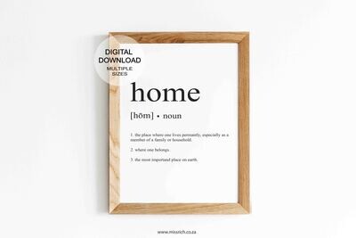 HOME - DICTIONARY PRINTABLE