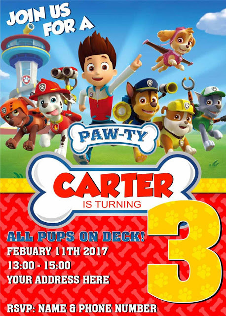 PAW PATROL - BIRTHDAY INVITATION