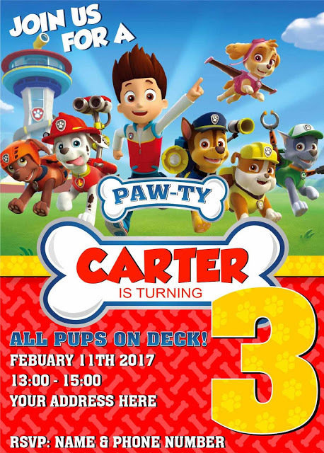 PAW PATROL - BIRTHDAY INVITATION
