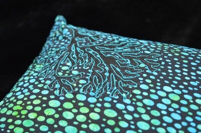 Blue Coral Batik Cushion