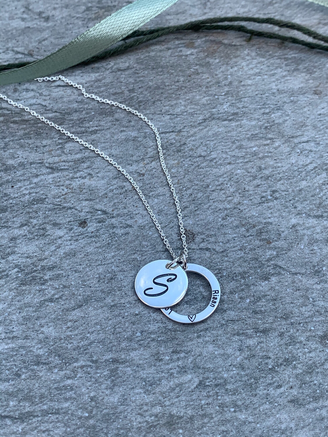 My Family Disc & Ring Name Necklace