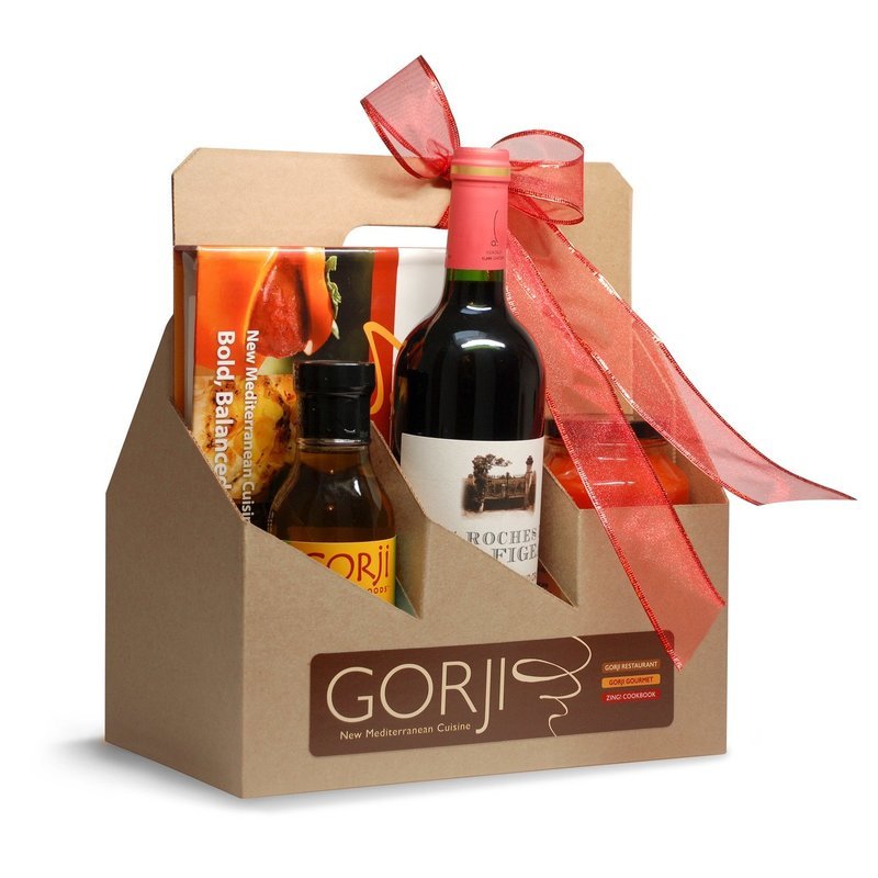 Gift Pack with 5 Gorji Gourmet Sauces + Wine + Gorji Cookbook