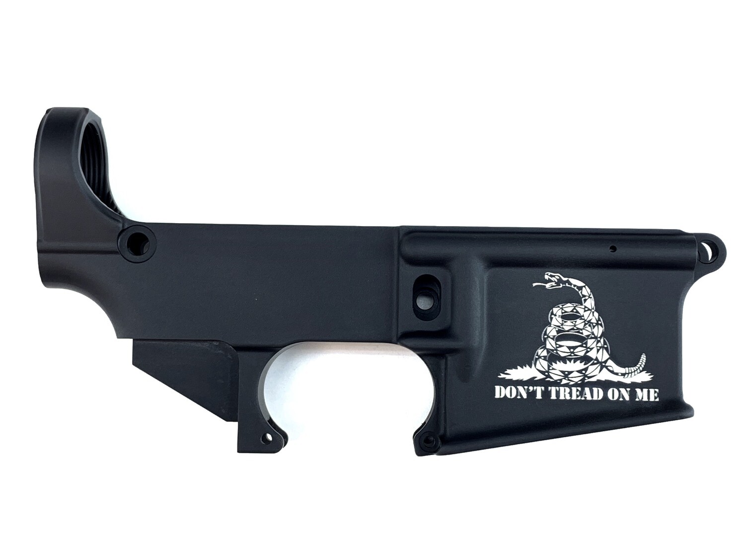 AR-15 80% Don't Tread On Me Lower Receiver - Black Anodized Forged 5.56/.223