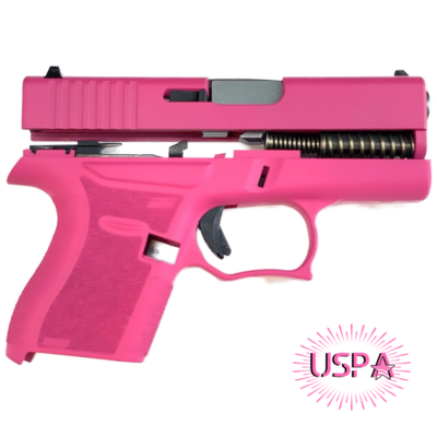 80% Glock 43 Subcompact Build Kit Sig Pink - Built Slide Sig Pink- Black Nitride or Stainless Steek Barrel, AMERIGLO® Sights - Lower Parts Kit - ETS Magazine 7rd - FRAME NOT INCLUDED
