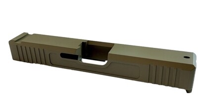 Glock 19 Slide w/ Front & Rear Serrations - Recessed Windows - FDE