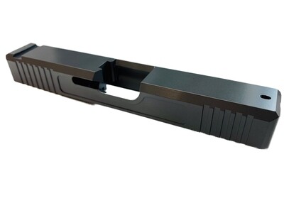 Glock 19 Slide w/ Front & Rear Serrations - Recessed Windows - Sniper Gray