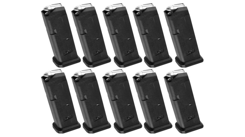 Magpul Industries Glock 19 9mm 10 Pack Of Magazines - PMAG 10 GL9, Glock 19 10-Round 9mm Magazine, Black Magpul Industries Glock 19 9mm 10 Pack Of Magazines - PMAG 10 GL9, Glock 19 10-Round 9mm Magazine, Black