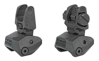 F.A.B., Flip Up Front and Rear Sight Set, Fits Picatinny Rails, Polymer, Black