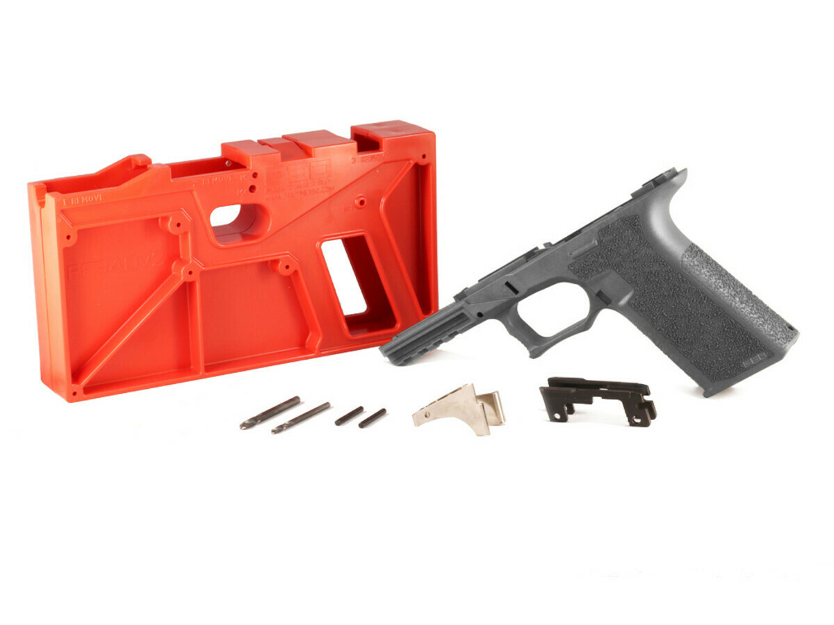 Polymer80 Glock 17/22 80% Pistol Frame Kit, Standard Texture - G17 Gray - Comes With LPK