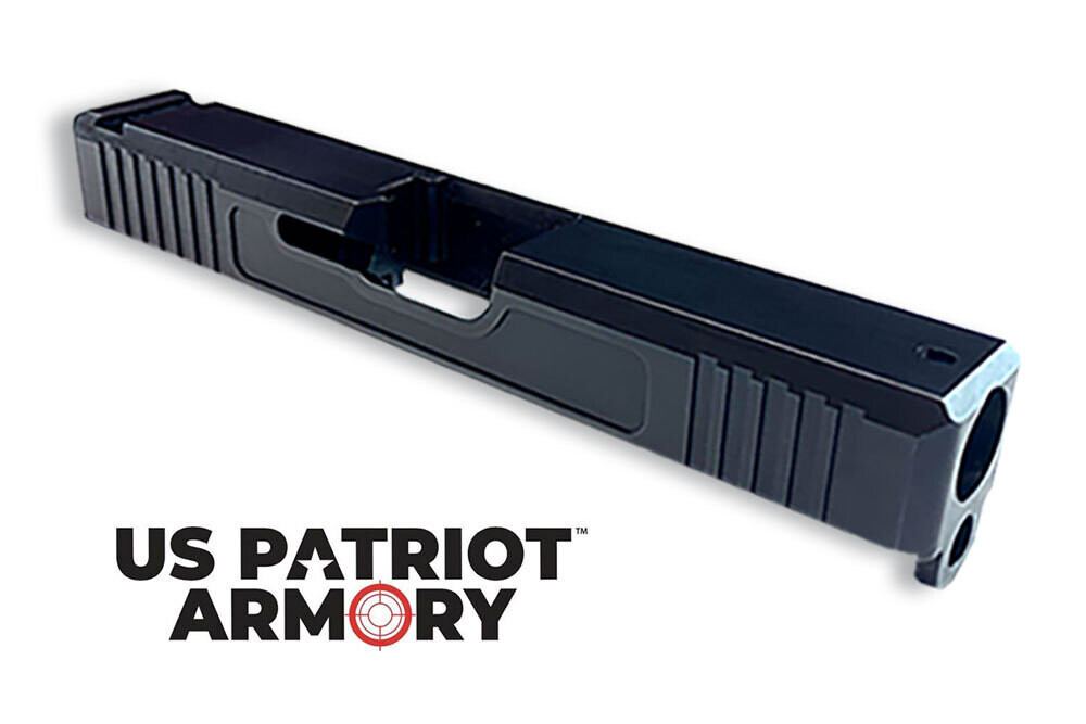 Glock 17 Slide w/ Front & Rear Serrations - Recessed Windows - Black