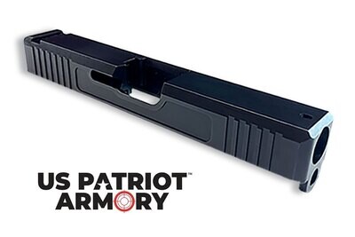 Glock 19 Slide w/ Front & Rear Serrations - Recessed Windows - Black