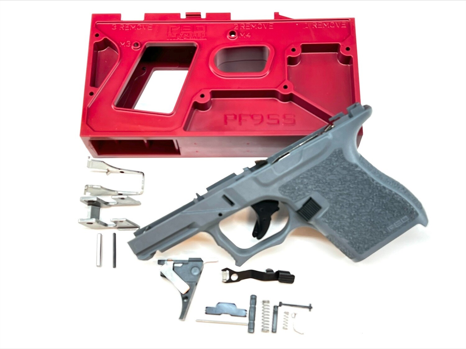 Polymer80 PF9SS-GRY PF9SS 80% Single Stack Pistol Frame Kit Gray Polymer for Glock 43 Gen4 - Free Lower Parts Kit