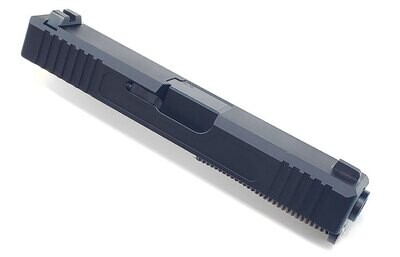 Glock 19 Slide With Front & Rear Serrations - Black Nitride Barrel  - Black Nitride Slide - Steel Sights - Stainless Steel Guide Rod - Comes Completely Assembled